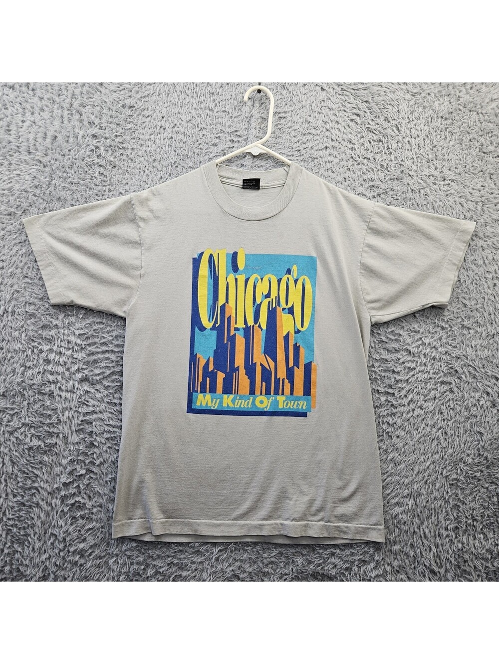 Vintage 90s Chicago T Shirt My Kind of Town Large Screen Stars USA Single Stitch